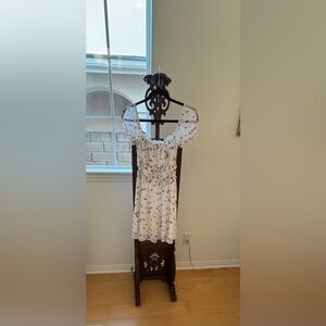 Trixxi White Dress with Red Floral Design